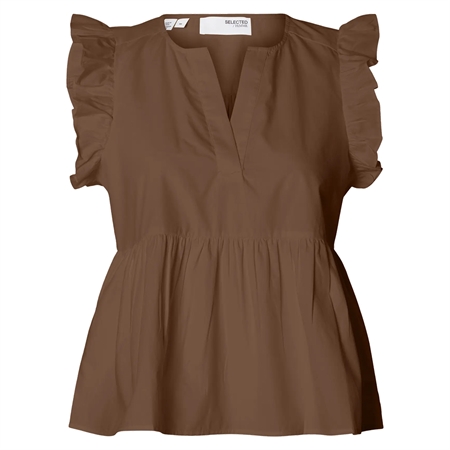 Selected Femme SlfBlair-Ida SL Top Chocolate Chip